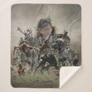 German Wirehaired Pointer Sherpa Blanket