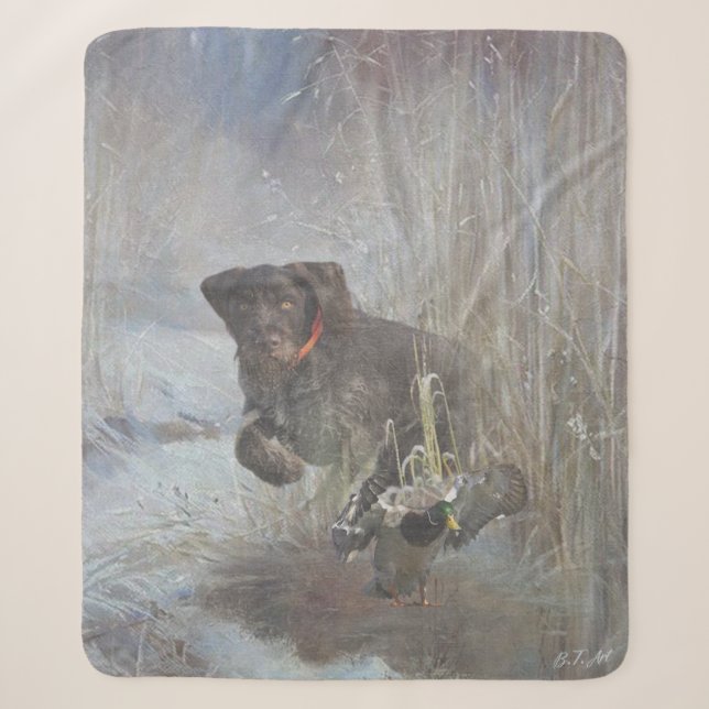  German Wirehaired Pointer Sherpa Blanket (Front)