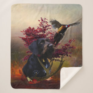 German Wirehaired Pointer Sherpa Blanket