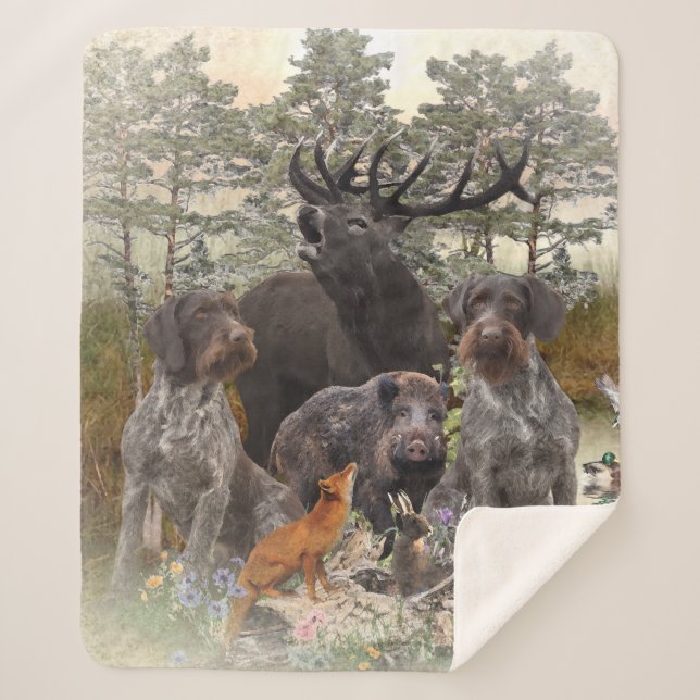  German Wirehaired Pointer   Sherpa Blanket (Front)