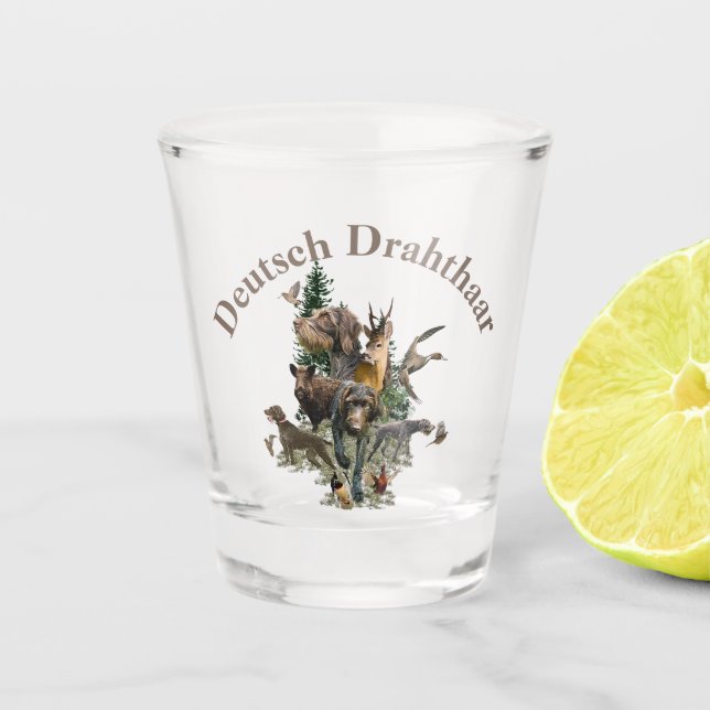  German Wirehaired Pointer Shot Glass (Front)
