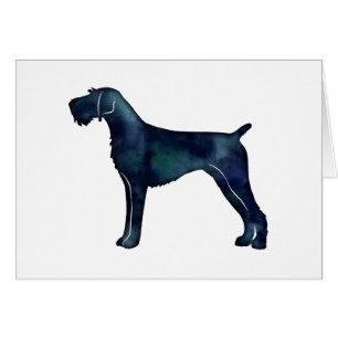 German Wirehaired Pointer Silhouette Card