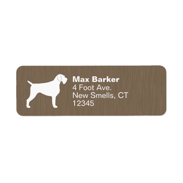 German Wirehaired Pointer Silhouette Custom Return Address Label (Front)
