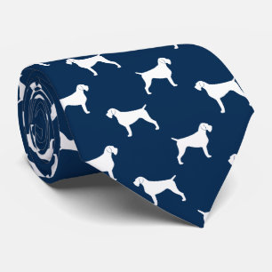 German Wirehaired Pointer Silhouettes Pattern Tie