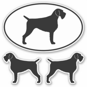 German Wirehaired Pointer Silhouettes Sticker Set