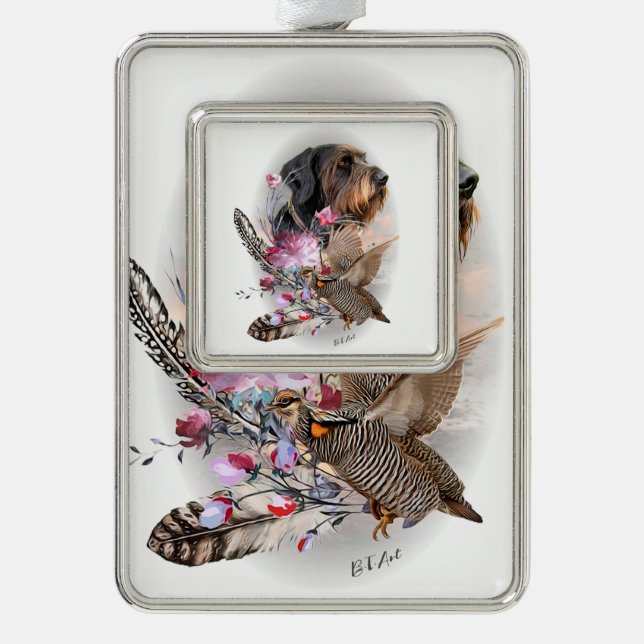 German Wirehaired Pointer      Silver Plated Framed Ornament (Front)