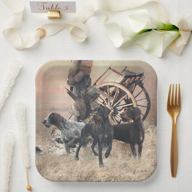 German Wirehaired Pointer  sticker Paper Plate (Wedding)