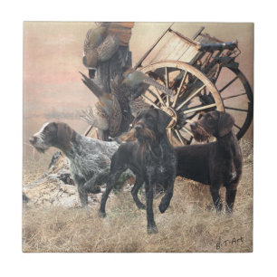 German Wirehaired Pointer  sticker Paper Plate Out Ceramic Tile