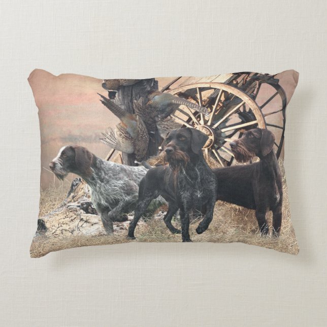 German Wirehaired Pointer  sticker Paper Plate Out Decorative Cushion (Front)