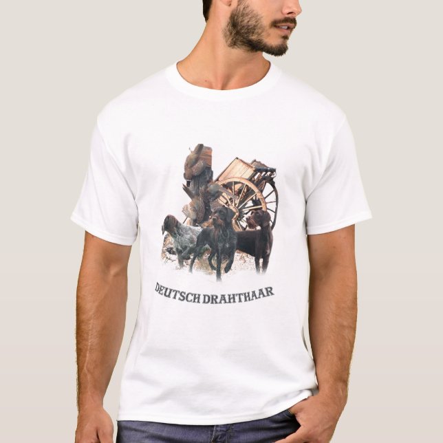 German Wirehaired Pointer  sticker Paper Plate Out T-Shirt (Front)
