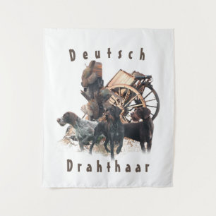 German Wirehaired Pointer sticker Paper Plate Out Tapestry