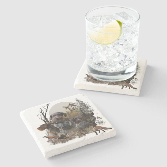 German Wirehaired Pointer   Stone Coaster (Side)