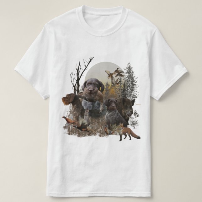 German Wirehaired Pointer  T-Shirt (Design Front)