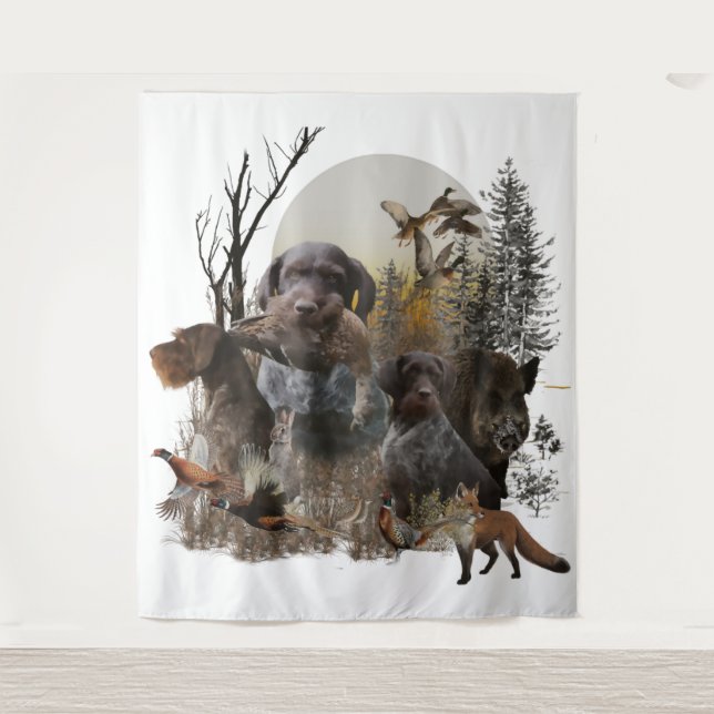German Wirehaired Pointer Tapestry (Front)