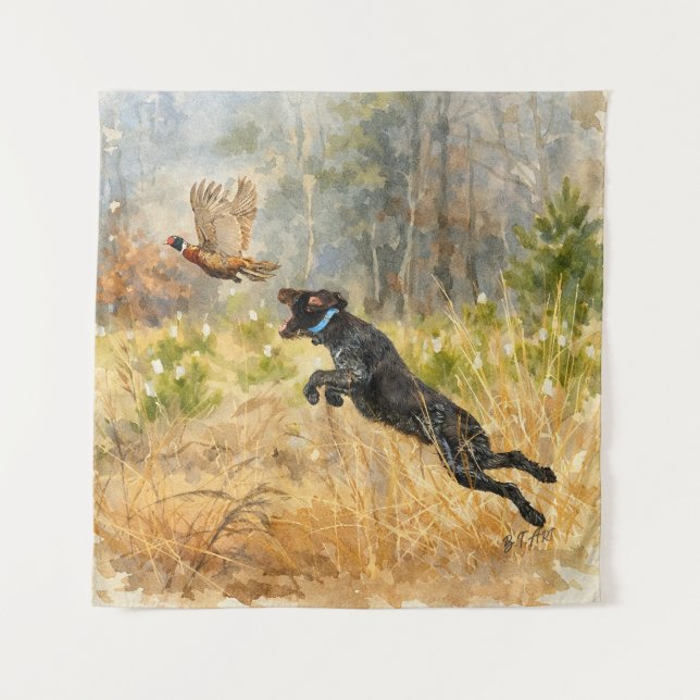 German Wirehaired Pointer Tapestry (Front)