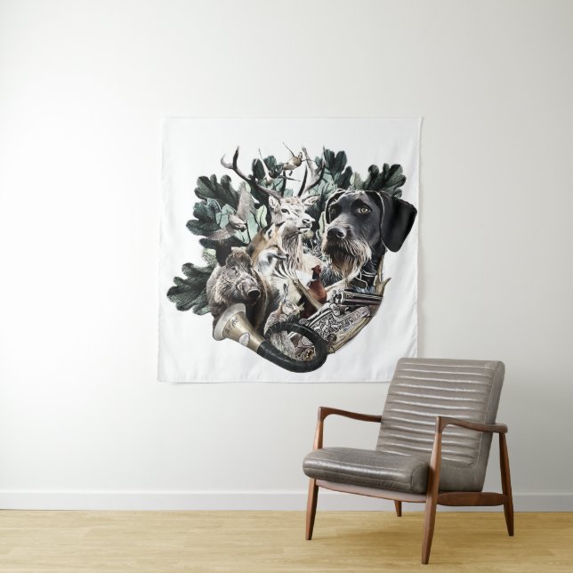 German Wirehaired Pointer  Tapestry (In Situ)