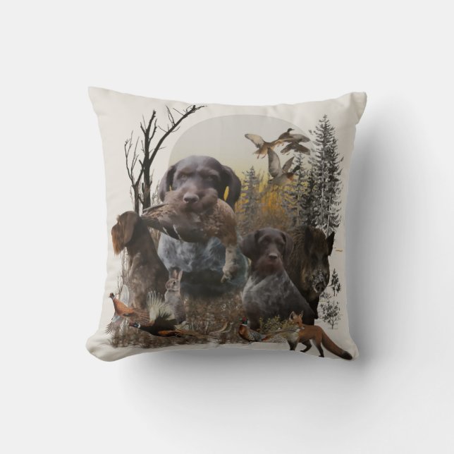 German Wirehaired Pointer Tapestry Cushion (Front)