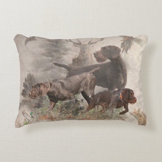 German Wirehaired Pointer  Tapestry Outdoor Pillow (Front)