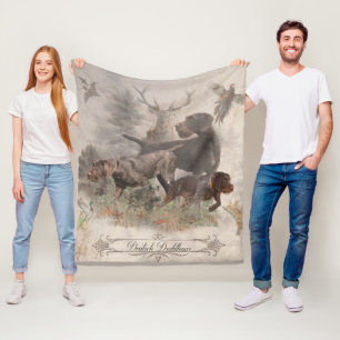 German Wirehaired Pointer  Tapestry Outdoor Pillow Fleece Blanket