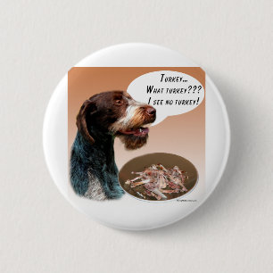 German Wirehaired Pointer Turkey 6 Cm Round Badge