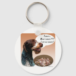 German Wirehaired Pointer Turkey Key Ring