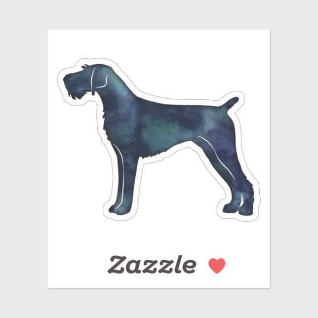 German Wirehaired Pointer Watercolor Silhouette (Sheet)