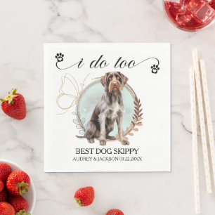 German Wirehaired Pointer Wedding Photo Napkin