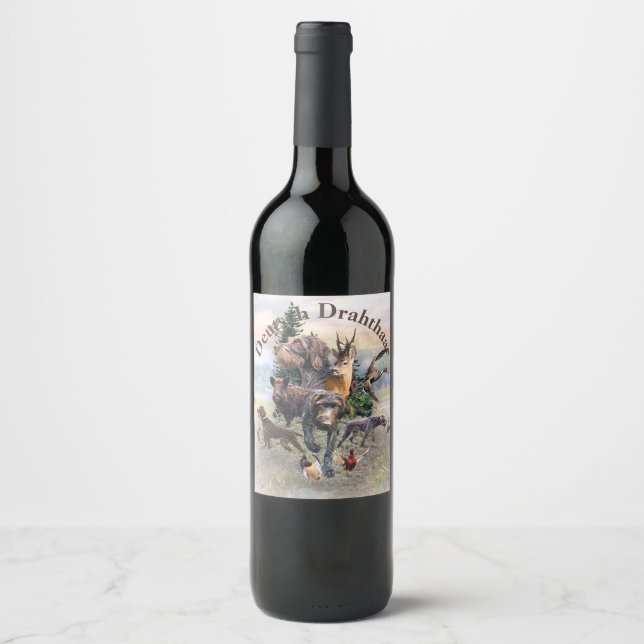  German Wirehaired Pointer Wine Label (Front)