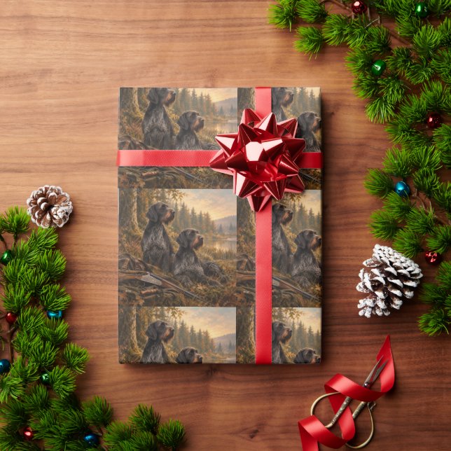 German Wirehaired Pointer Wrapping Paper (Holiday Gift)