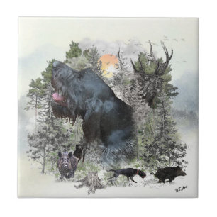German wirehaired pointers ceramic tile