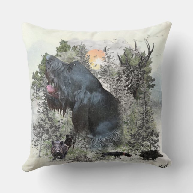 German wirehaired pointers, The Passion for Huntin Cushion (Back)