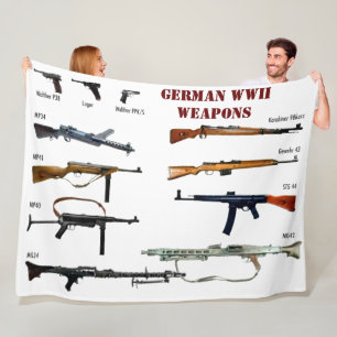 GERMAN WWII  WEAPONS FLEECE BLANKET