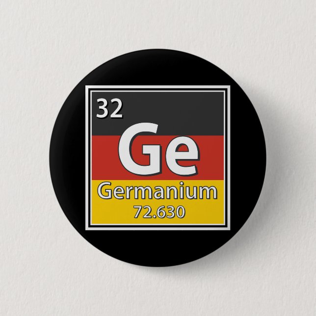 Germanium - Germany Flag German Science 6 Cm Round Badge (Front)