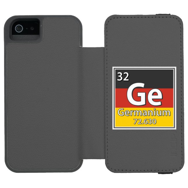 Germanium - Germany Flag German Science Incipio iPhone Wallet Case (Folio Open)
