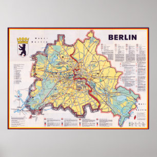 Germany: 1962 Berlin - Karte der geteilten Stadt Poster