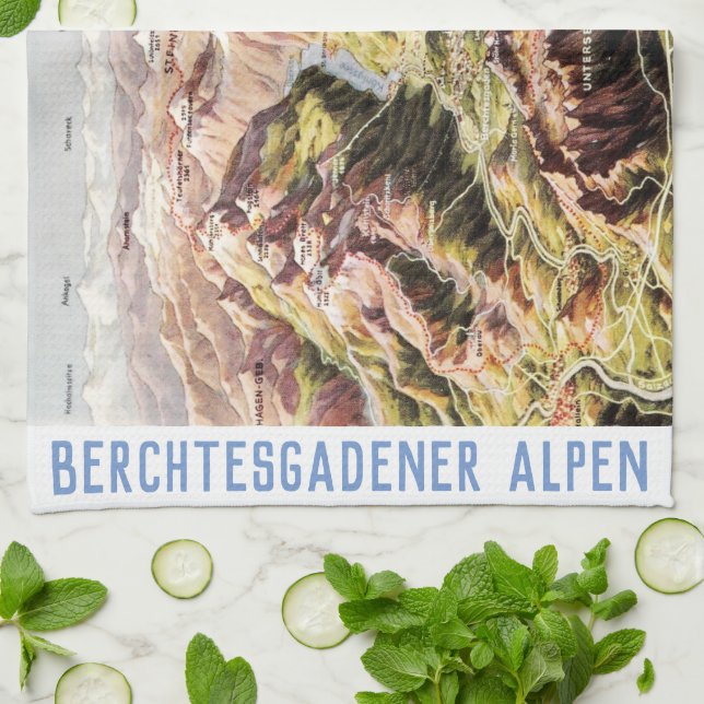 " Germany: 2021/today - Berchtesgadener Alps Tea Towel (Folded)