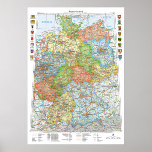" Germany: 2021/today - Political map  Poster