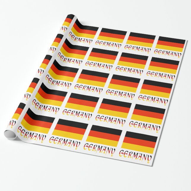 Germany and German Flag Gift Wrapping Paper (Unrolled)