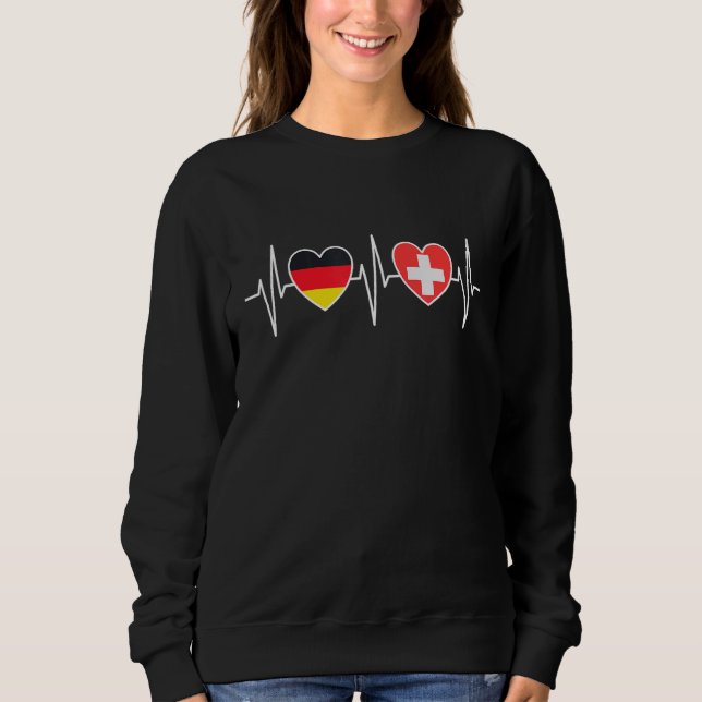 Germany And Switzerland German Swiss Flags Sweatshirt (Front)