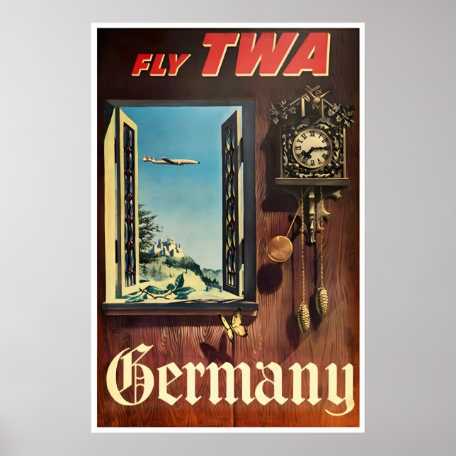 Germany Art German Travel Poster TWA Print (Front)