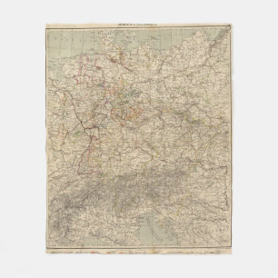 Germany Atlas Map Fleece Blanket
