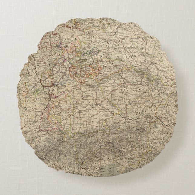 Germany Atlas Map Round Cushion (Front)