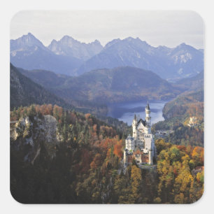 Germany, Bavaria, Neuschwanstein Castle. King Square Sticker