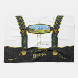 Germany Bavarian Lederhose Kitchen Towel