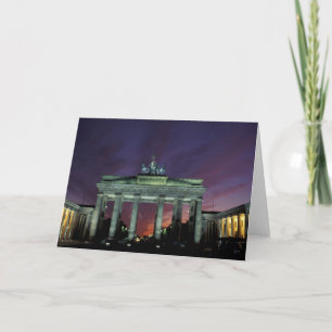 Germany, Berlin. Brandenburg Gate at night. Card