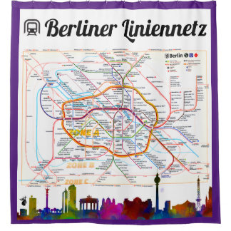 " Germany: BERLIN Liniennetz (S-Bahn/U-Bahn) ... Shower Curtain