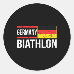 Germany Biathlon Target Skiing Shooting Sport Biat Classic Round Sticker