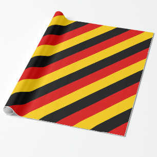 Germany: black red yellow gold stripes wrapping paper