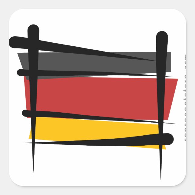 Germany Brush Flag Square Sticker (Front)
