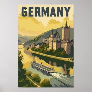 Germany Castle Vintage Famous Travel Place Poster